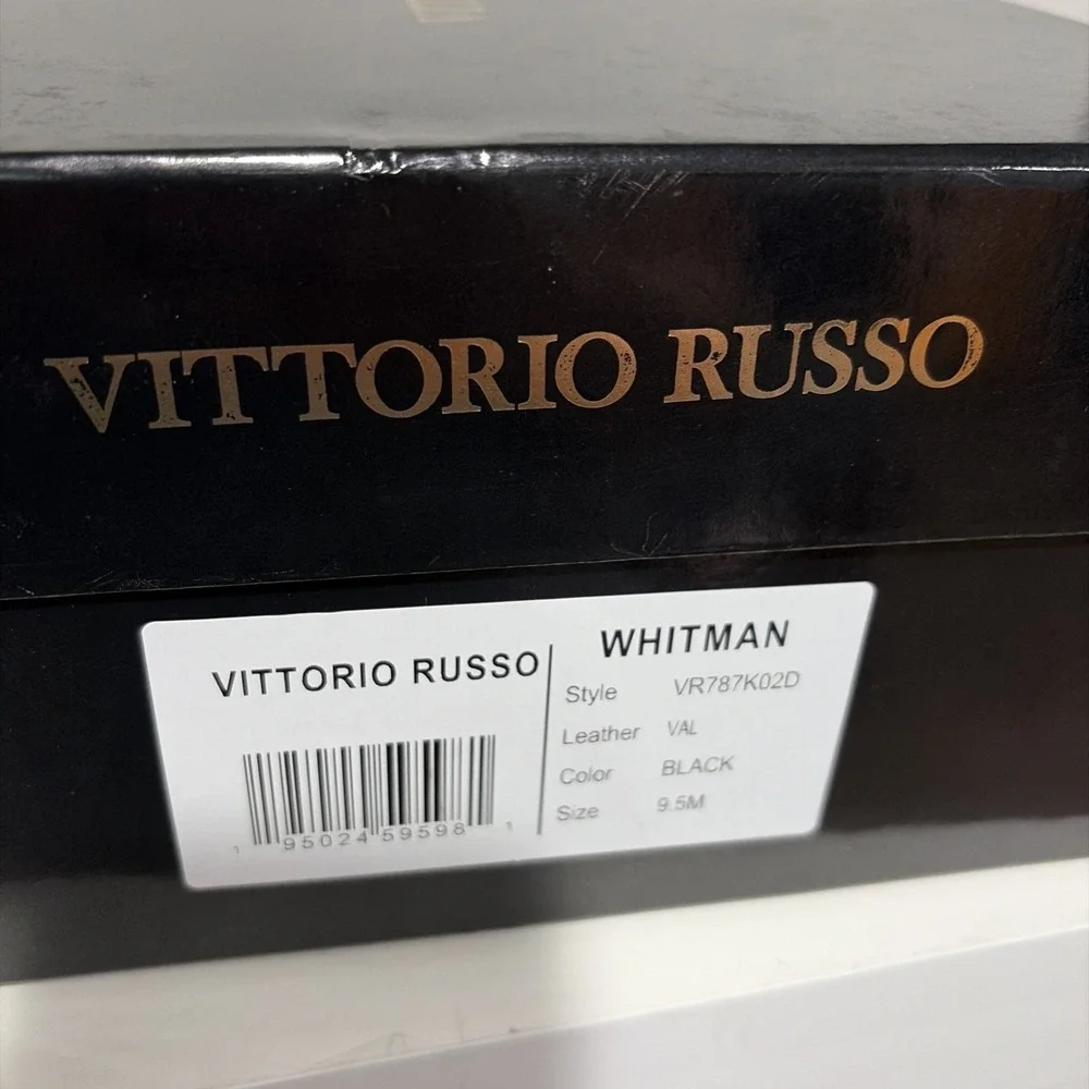Vittorio Russo Whitman Chukka Boots Mens 9.5 Black Lace Up Shoes New In Box NIB